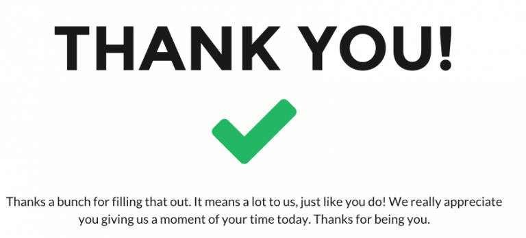 default thank you page template