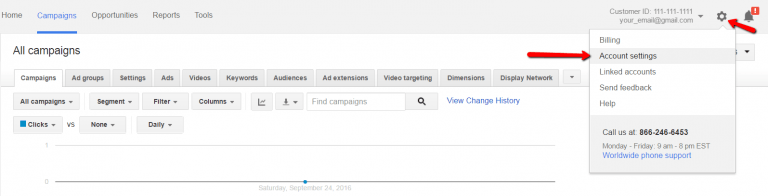 accept adwords link request