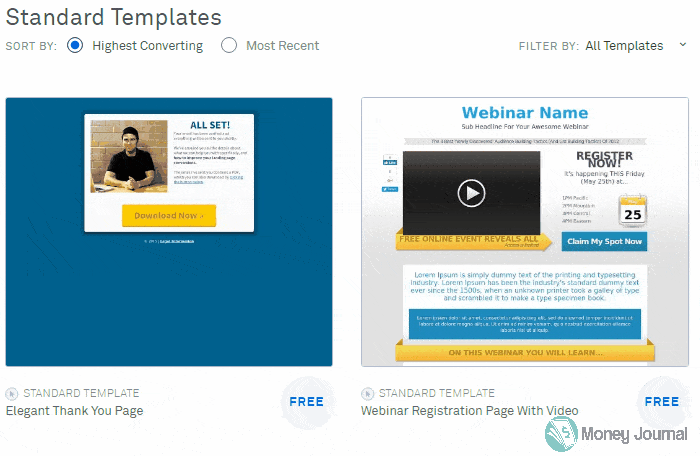 leadpages standard templates